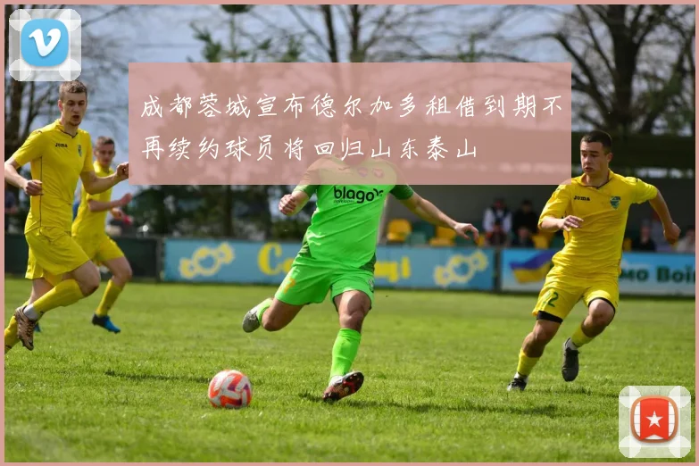 成都蓉城宣布德尔加多租借到期不再续约球员将回归山东泰山
